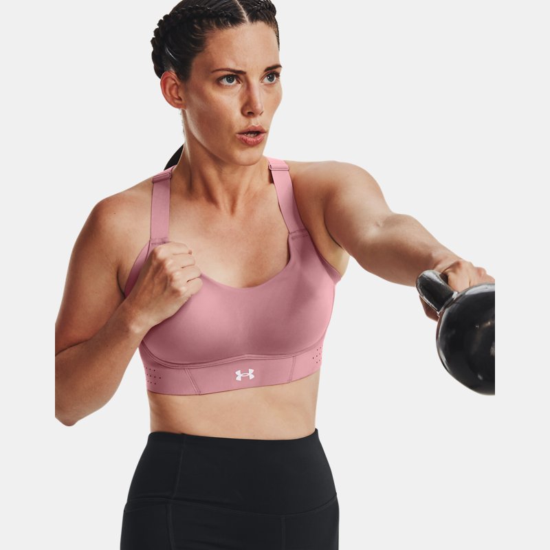 Women's Under Armour Uplift High Sports Bra Pink Elixir / White 32A